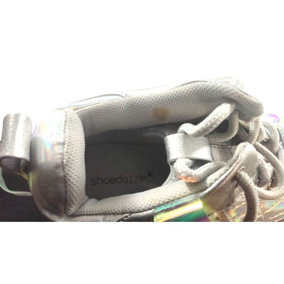 Shoedazzle Holographic Quilted Platform Iridescent High-Top Size 8 Sneakers - Picture 7 of 12